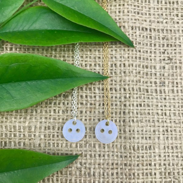 Abalone Acrylic Button Necklace