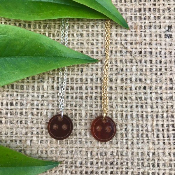 Tortoiseshell Acrylic Button Necklace